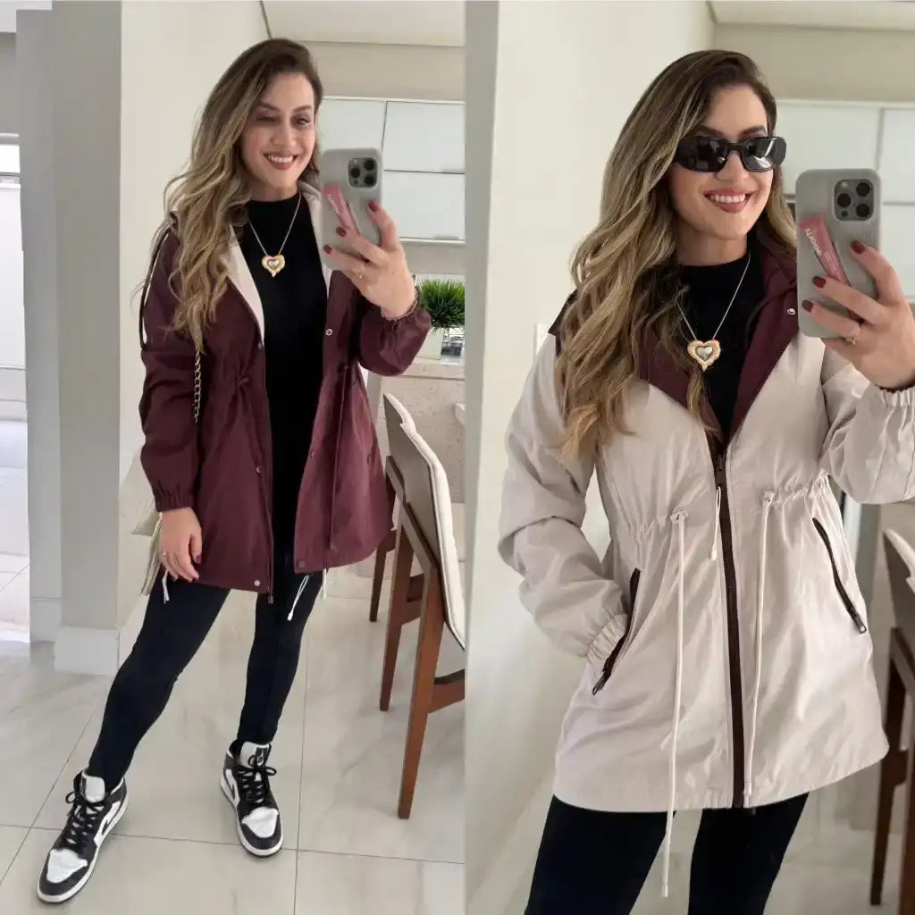 Parka Dupla Face - 2 em 1 Impermeável