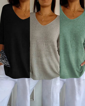 Pague 1 Leve 3 Blusinhas Verona com decote em V